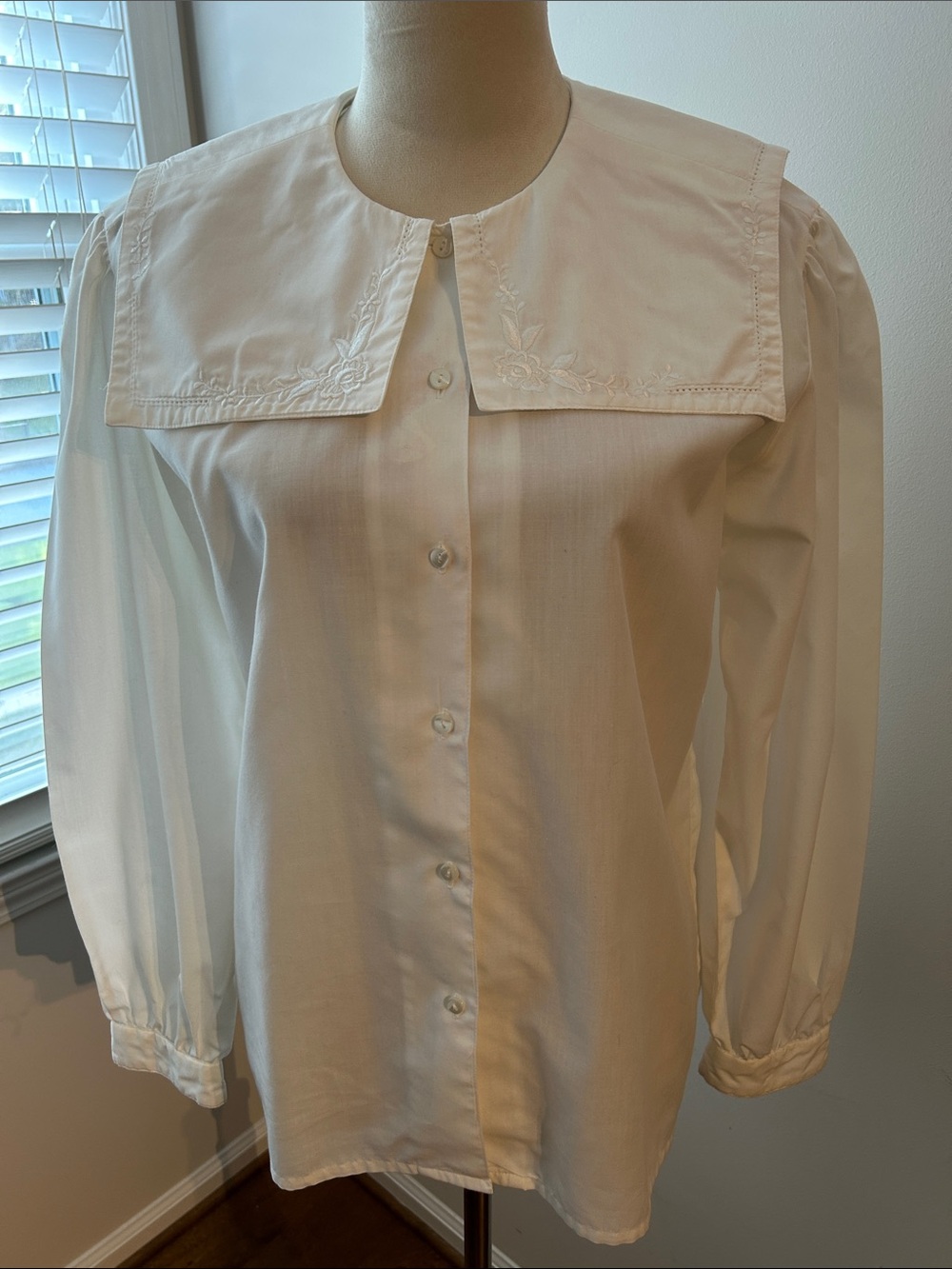 Vintage Sailor Collar White Blouse